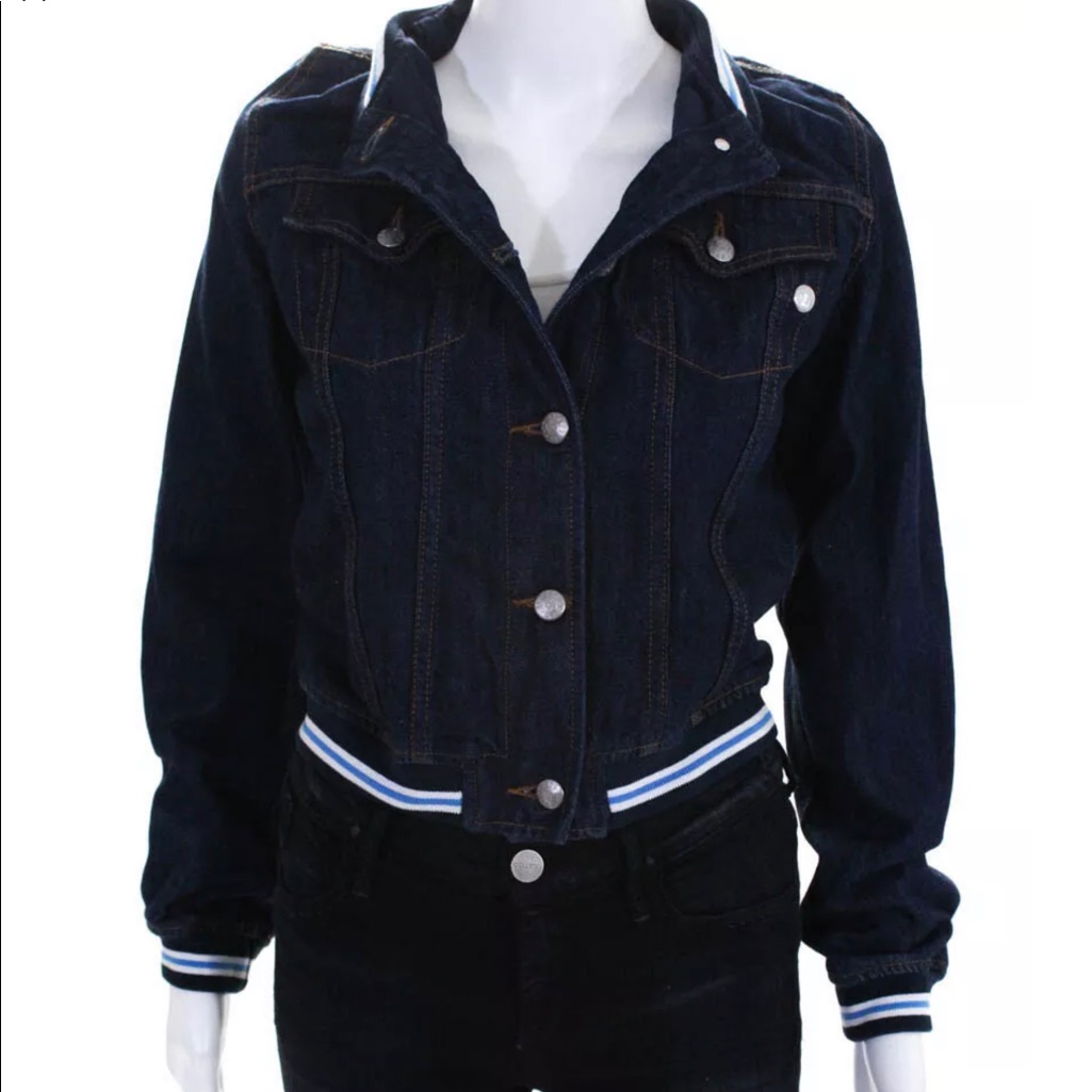 Shaft Denim Bomber Jacket Size Small Dark Wash
